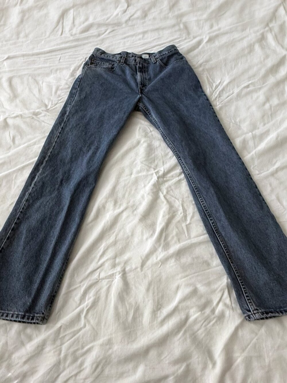 Vintage Levis 505 Jeans Mens 34x32 Blue Medium Wash Regular Straight 100% Cotton
